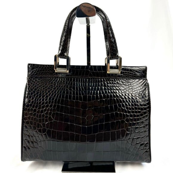 GUCCI VINTAGE CROCODILE HANDBAG - Picture 3 of 9